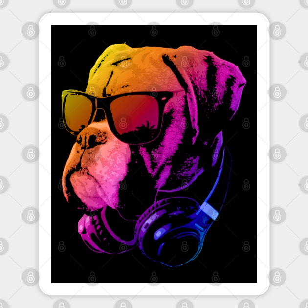 Dj Bulldog Red Magnet by Nerd_art